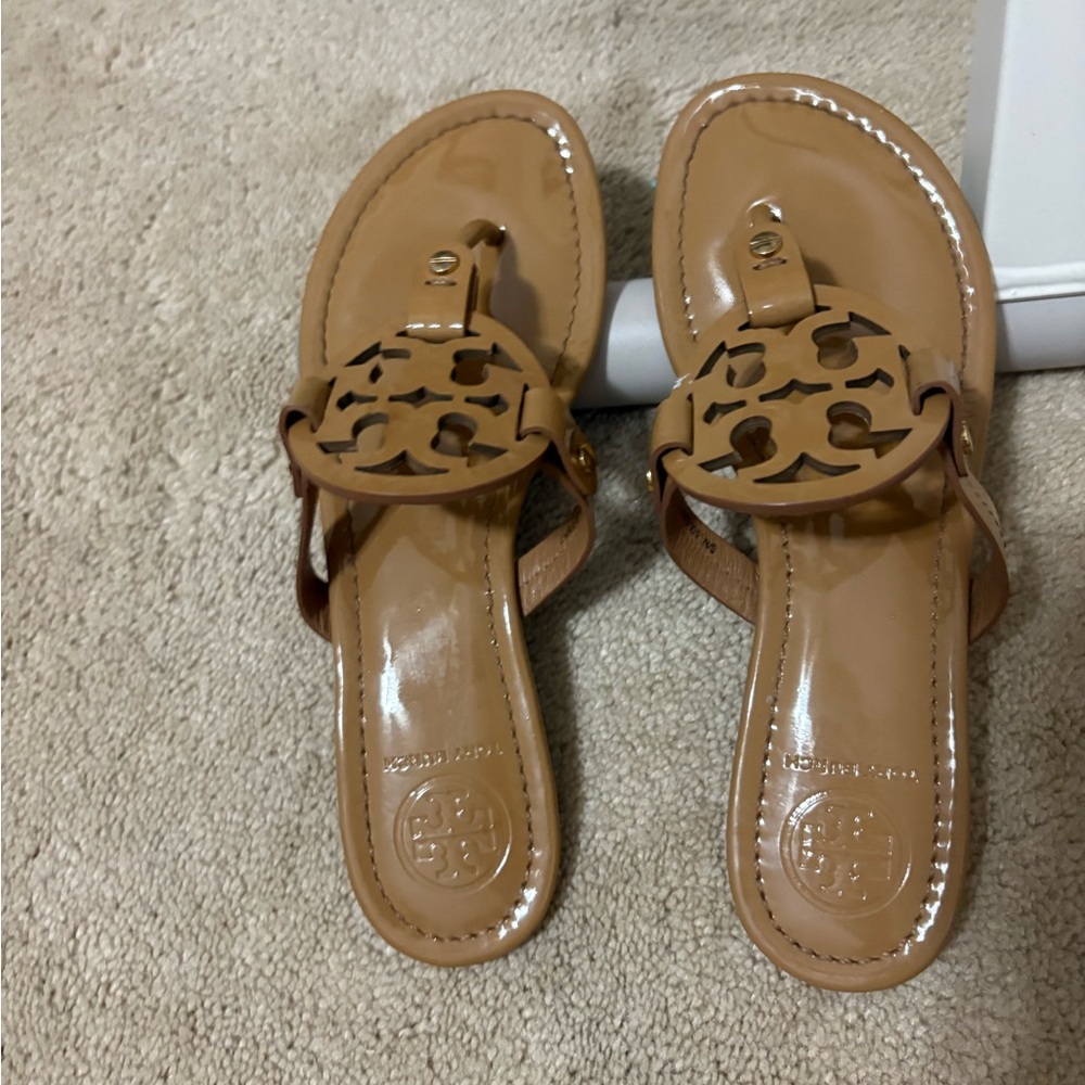 Tory Burch tan Miller patent leather 7